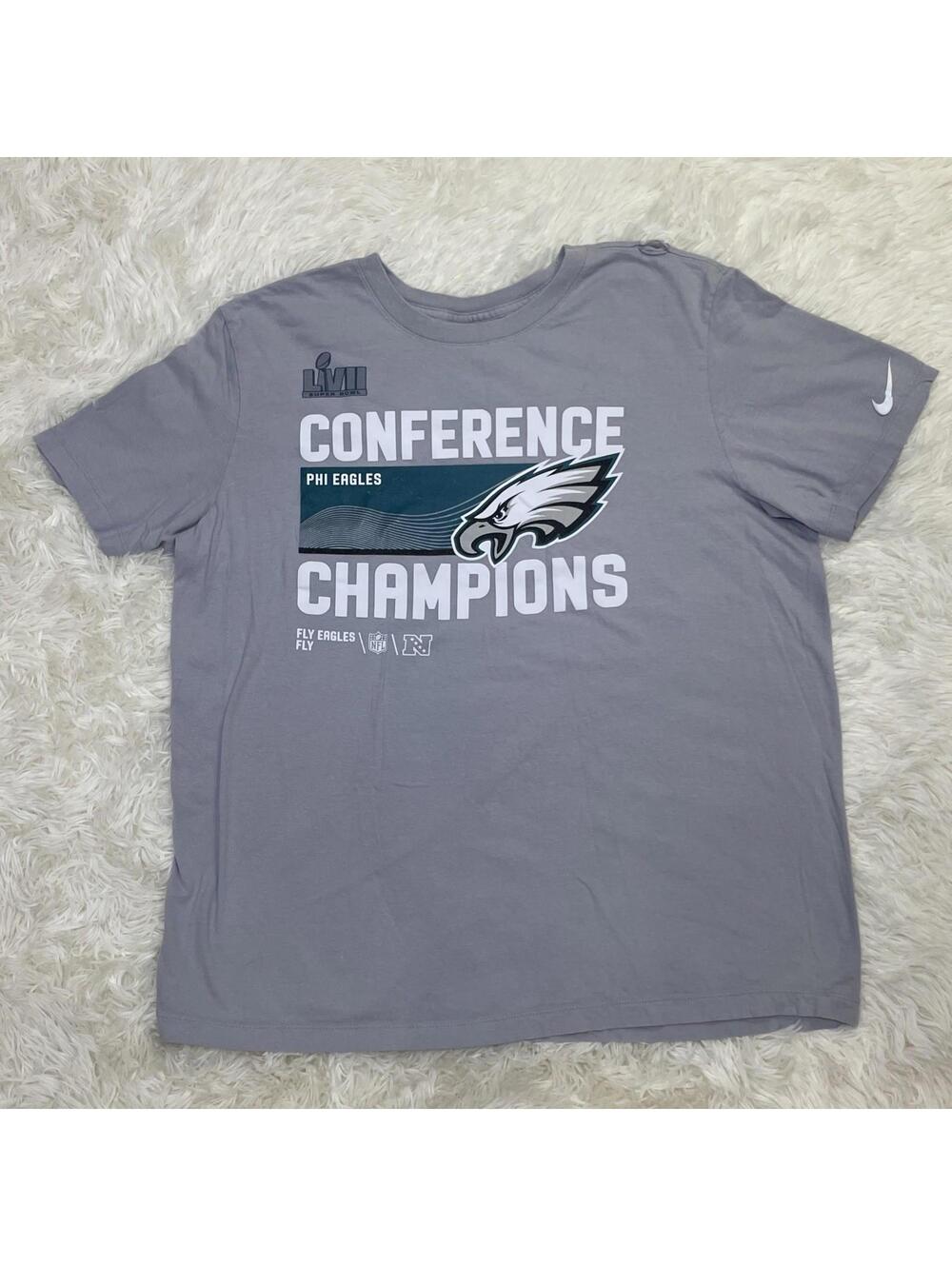 Philadelphia Eagles Super Bowl LVII Conference Champions T-shirt L *Flaws* Nike